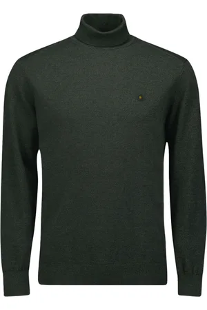 No Excess Pullover rollneck 2 coloured melang dark green