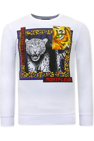TONY BACKER Sweater met print tiger poster