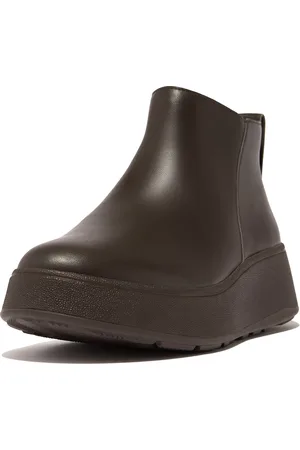FitFlop F-mode leather flatform zip ankle boots