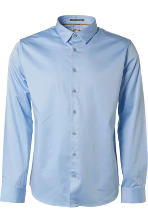 No Excess Basic stretch shirt satin weave office blue