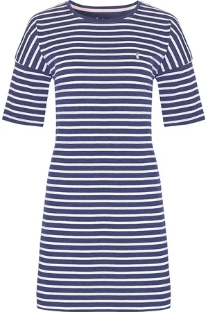 by Louise Dames nachthemd korte mouwen navy gestreept