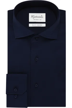 Michaelis Uni navy katoenen overhemd