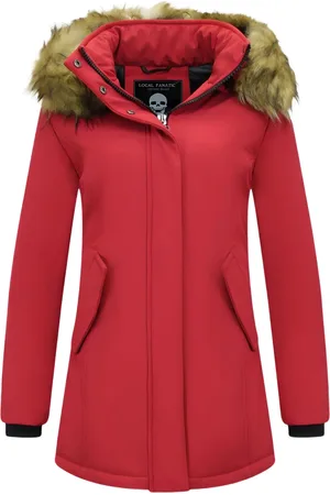 Matogla Winterjas met imitatie bontkraag slim fit