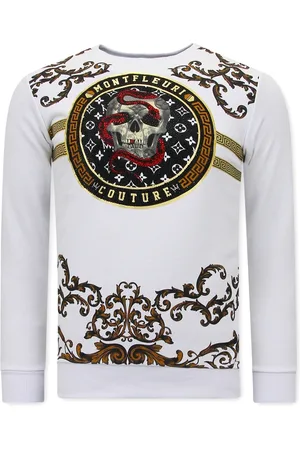 TONY BACKER Sweater met print snake skull