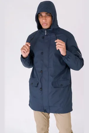 Batela Drimmelen navy lange heren winter regenjas