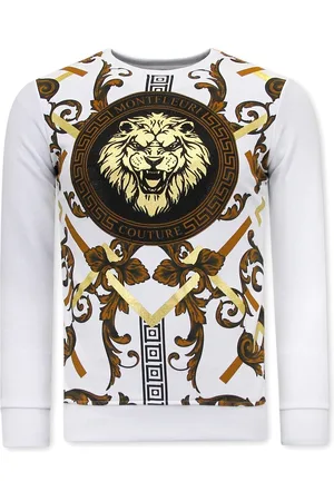 TONY BACKER Sweater met print gouden leeuw