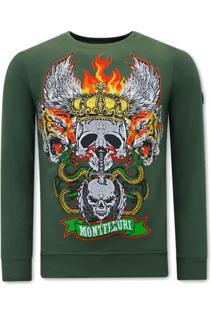 TONY BACKER Sweater met print skull head