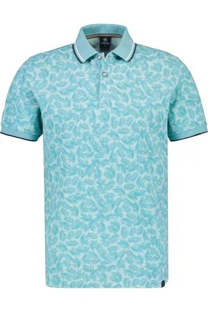 Lerros Heren polo 2333275 418 light turquoise tonic