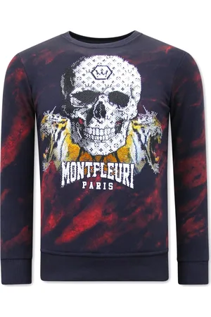 TONY BACKER Sweater met print skull tiger