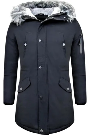Enos Lange winterjas met faux bontkraag