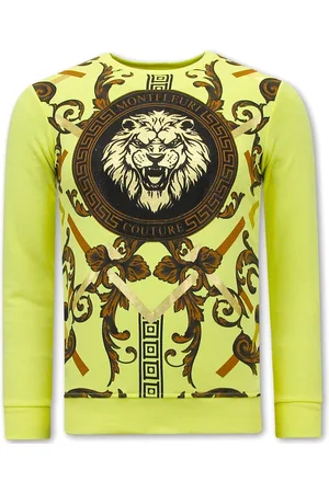 TONY BACKER Sweater met print gouden leeuw