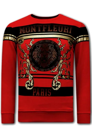 TONY BACKER Sweater met print leeuw strass