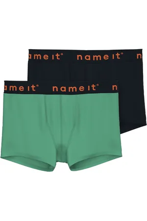 NAME IT Jongens boxershorts jersey nkmboxer 2-pack groen / zwart