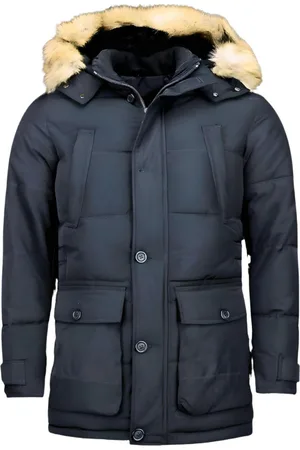 Enos Lange winterjas met bontkraag