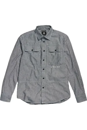 G-Star Panel cargo reg shirt stripe blue white