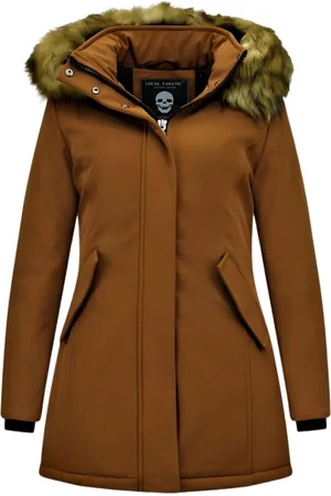 Matogla Winterjas met imitatie bontkraag slim fit