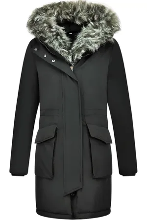 Gentile Bellini Lange parka jas met faux bontkraag