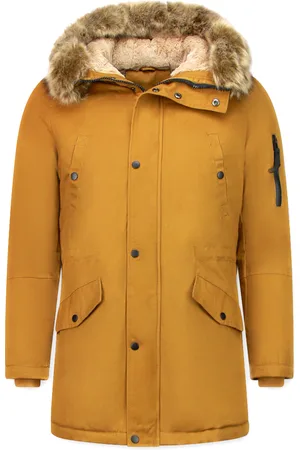 Enos Lange winterjas met faux bontkraag