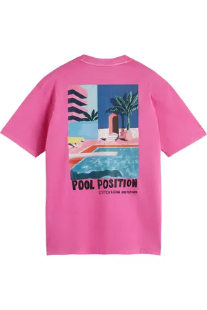 Scotch&Soda Artwork chest pocket tee cerise