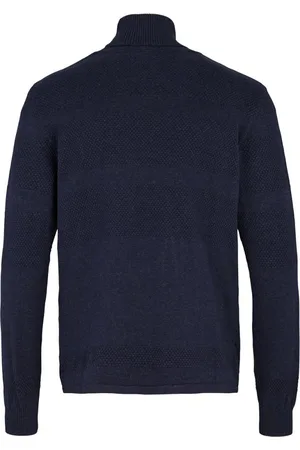 Kronstadt Fisker cotton roll neck knit navy 50023