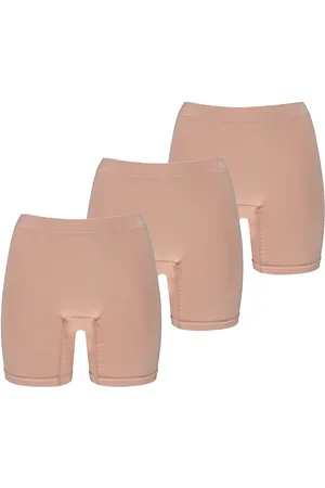 Apollo Seamless dames short bamboe onderbroek met pijpjes naadloos huidskleur 3-pack