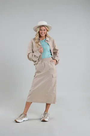 NUKUS Phyllis skirt regular sand