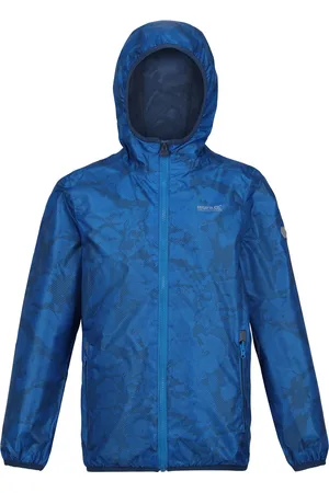 Regatta Waterdichte packaway-jas met hendelprint voor kinderen/kids