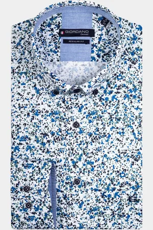 Giordano Casual hemd lange mouw ivy stains print 417038/70
