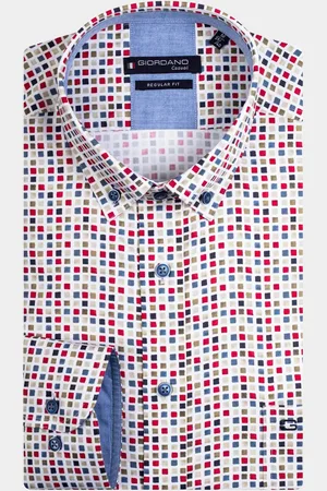 Giordano Casual hemd korte mouw league spaced squares print 416029/30