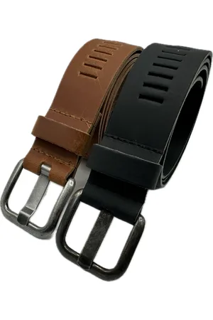 ARIES Riem unisex leder zwart 2 pack