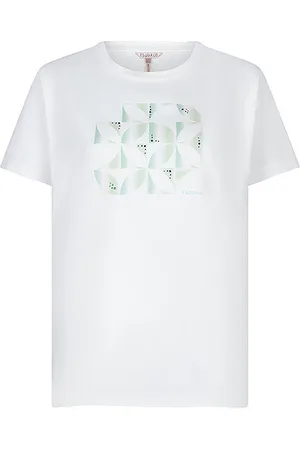 Esqualo T-shirt sp24-05019 offwhite/green