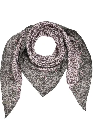 MUCHO GUSTO Zijden sjaal st. tropez print met luipaard motief