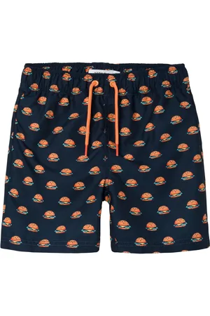 NAME IT Jongens zwemshort kinderen nkmzaddi hamburger print donker