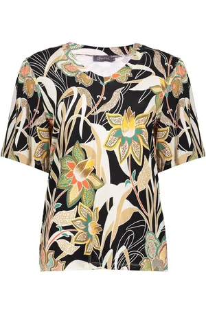 Geisha 42051-60 jazz 515 t-shirt v-neck aop pr.07-24-1 emerald/orange