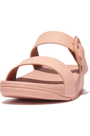 FitFlop Lulu covered-buckle raw-edge leather slides