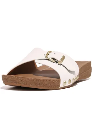 FitFlop Iqushion adjustable buckle leather slides