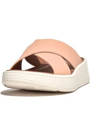 FitFlop F-mode leather flatform cross slides