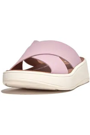 FitFlop F-mode leather flatform cross slides