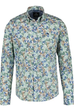 Lerros Heren overhemd 24214061 622 coastal sea blue