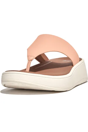 FitFlop F-mode leather flatform toe-post sandals