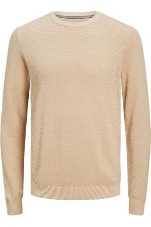JACK & JONES Jjeatlas knit crew neck noos zand