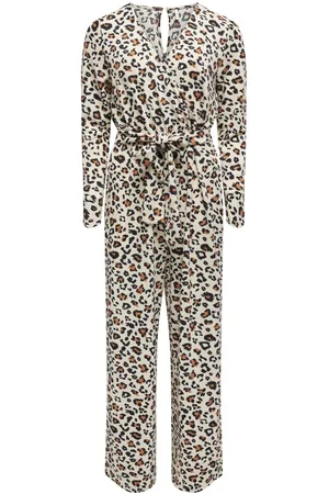 ONLY Onlpauline ss wrap jumpsuit cs jrs zand dessin