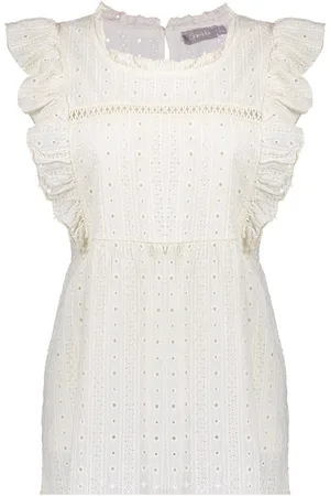 Geisha Top crochet ruffles off-white