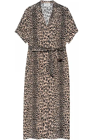 Catwalk Junkie Resort collar leopard blouse dress