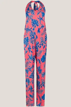 Jansen Amsterdam Fidela vbl452 jersey printen jumpsuit pink/blue