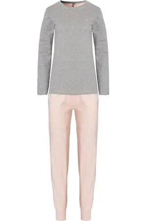 by Louise Dames pyjama set lang grijs/roze