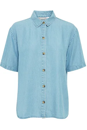 FRANSA Blouse 20613999 mid blue denim