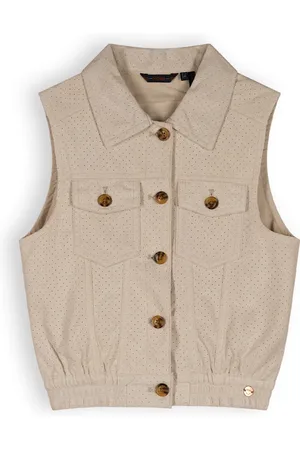 NoNo Meisjes gilet suede dodhy sneeuw