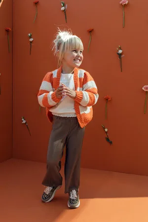 LOOXS Revolution Plissé pants little wide leg clay color voor meisjes in de kleur