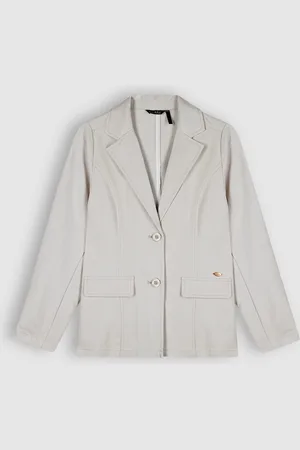 NoBell Meisjes blazer jasje krijtstreep bella grijs